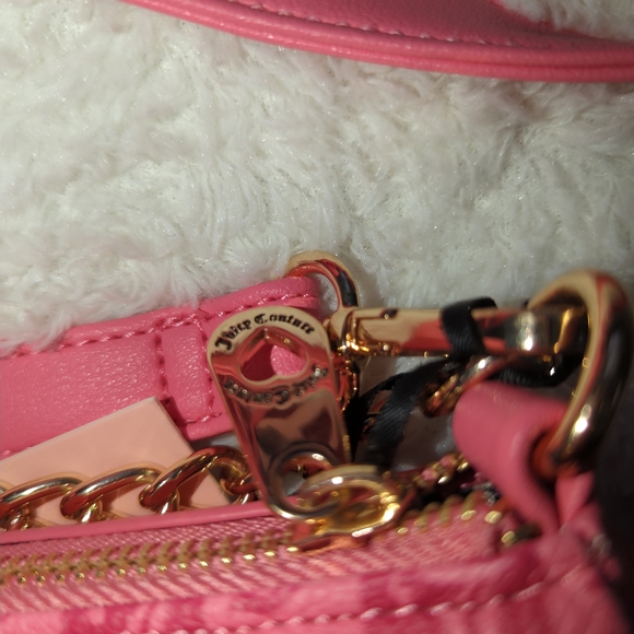 Juicy Couture Pink Crossbody Baguette Bag W/ Wallet Gold Chain Cute Y2K NWT - Picture 12 of 15